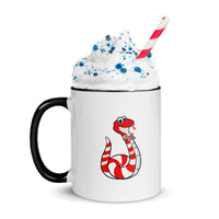 Clyde the Candy Cane Snake Mug with Color Inside