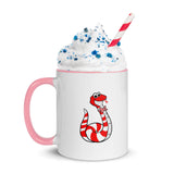 Clyde the Candy Cane Snake Mug with Color Inside