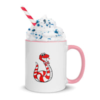 Clyde the Candy Cane Snake Mug with Color Inside