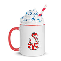 Clyde the Candy Cane Snake Mug with Color Inside