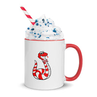 Clyde the Candy Cane Snake Mug with Color Inside