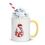 Clyde the Candy Cane Snake Mug with Color Inside